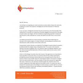 Letter to Mr. Morrison (re: Bridging Visas)