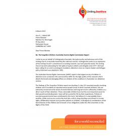 Letter to Prime Minister Abbott re : 'The Forgotten Children' : Australian Human Rights Commission Report