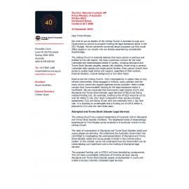Letter to Prime Minister Turnbull re : Funding for legal assistance