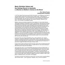 Basic Christian values and the UCA : a reflection on Matthew's semon on the mounr
