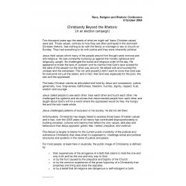 Christianity beyond the rhetoric (in an election campaign)