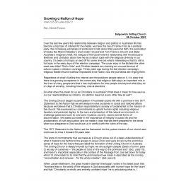 Growing a nation of hope : Joel 2:23-32, Luke 6:20-31