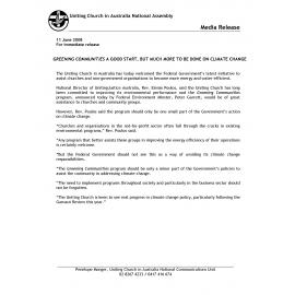 Greening Communities a good start, but much more to be done on climate change