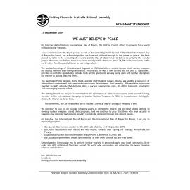 We must believe in peace