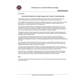 Government backdown on climate change action a failure of moral leadership