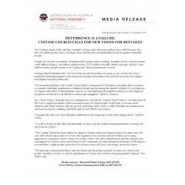 Deterrence is a failure : UCA calls for new vision for refugees