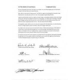 Elders Statement To the people of Australia (re dispossesion)