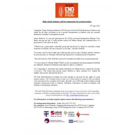 High school students call for compassion for asylum seekers