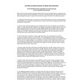 Australia should block US-India nuclear deal