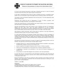 Heads of churches statement on Palestine and Israel