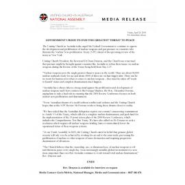 Government urged to end the greatest threat to peace