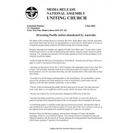 Drowning Pacific nation (Tuvalu) abandoned by Australia