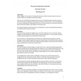 Educating for Life : Uniting Church Schools (video transcript)