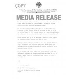 Message to PM Hawke re government in Fiji