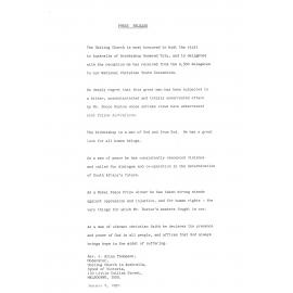 Attack by Bruce Ruxton on Archbishop Desmond Tutu (Victorian Moderator)