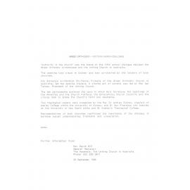 Greek Orthodox - Uniting Church (UCA) dialogue