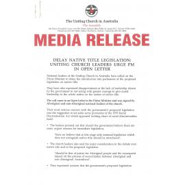 Delay Native Title Legislation 