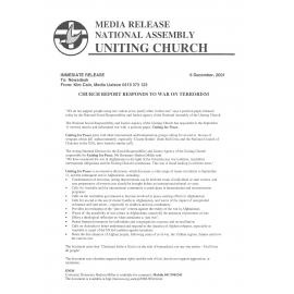 Church report responds to war on terrorism