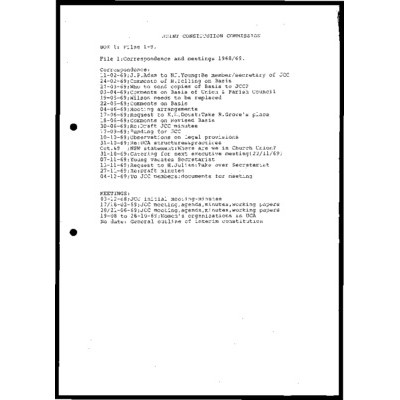 JCC Correspondence and meetings