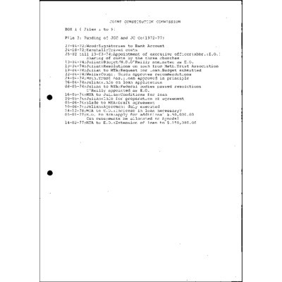 Correspondence relating to funding of JCC and JC Cc [Joint Constitution Council]