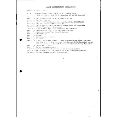 JCC Comments on and redrafts of regulations (dealt with by the JC Cc meeting, 1-2 Nov. 1974)