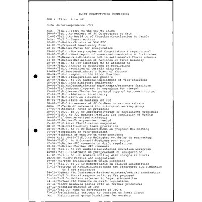 JCC Correspondence, with detailed contents listing enclosed