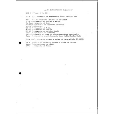 1.Comments on membership, Nov. 1974-June 1976