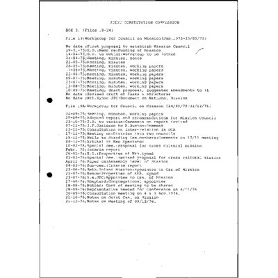 JCC Workgroup for Council on Mission