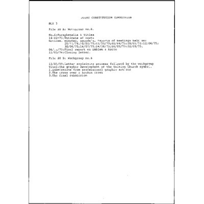 JCC Workgroup no. 6: Paraphernalia & Titles