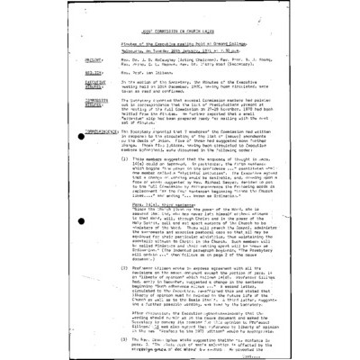 Joint Commission on Church Union correspondence, documents, reports, working papers and minutes