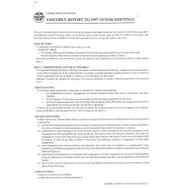 Assembly Report to 1997 Synod Meetings