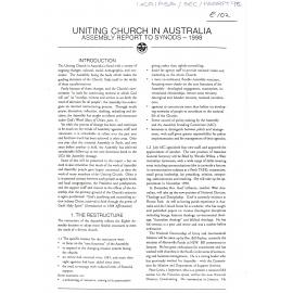 Assembly Report to 1998 Synod Meetings