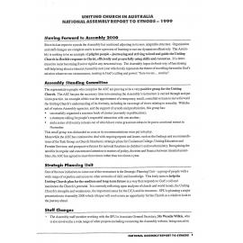 Assembly Report to 1999 Synod Meetings