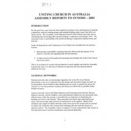 Assembly Report to Synods - 2001
