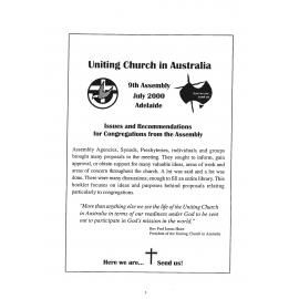 Issues & recommendations for congregations from the Assembly