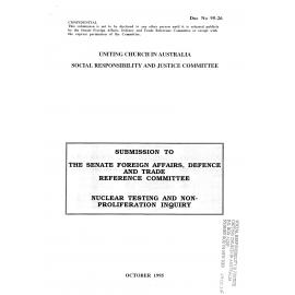 Submission : Nuclear testing and non-proliferation inquiry