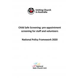 National Child Safe Screening Policy : pre-appointment screening for staff & volunteers 2020
