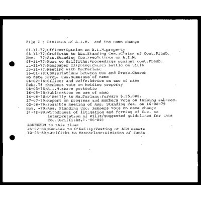 Division of A.I.M. [Australian Inland Mission] and its name change