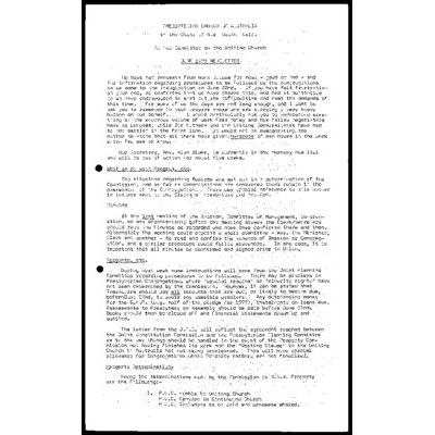 NSW Ad Hoc Committee for the UCA and Division of Property (Correspondence 1975-1977)