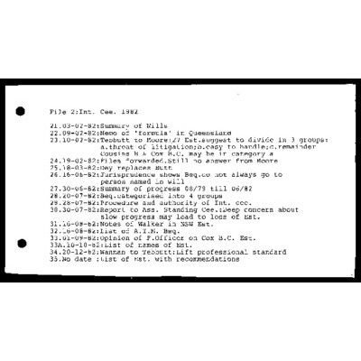 Interpretation Committee [Bequests] 1982