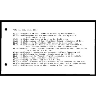Interpretation Committee [Bequests] 1983