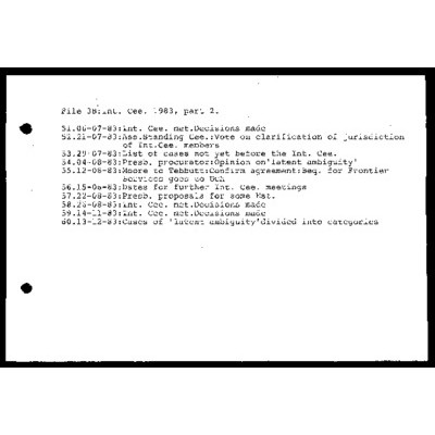 Interpretation Committee [Bequests] 1983 Part 2