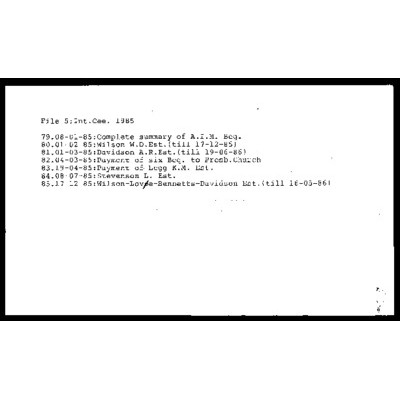 Interpretation Committee [Bequests] 1985