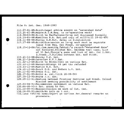 Interpretation Committee [Bequests] 1988-1993