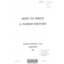 How to write a parish history
