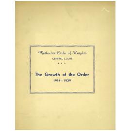 Methodist Order of Knights : the growth of the Order 1914-1939