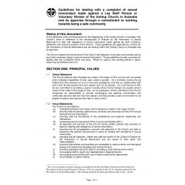 Guidelines for dealing with a complaint of sexual misconduct made against a Lay Staff Person or Voluntary Worker