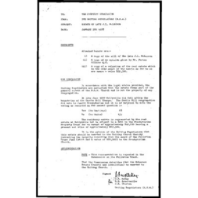 Estate Funds – McLernon Estate & M.A. McLeod Estate