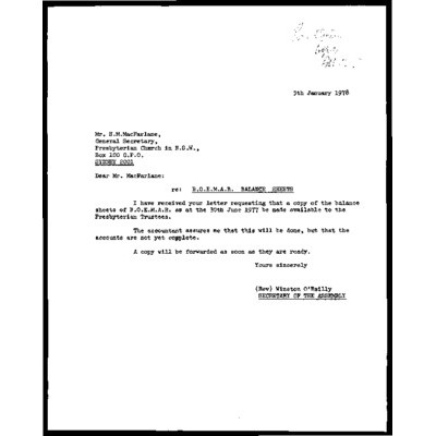 BOEMAR (also COEMAR [Commission of Ecumenical Mission and Relations] NSW Committee)