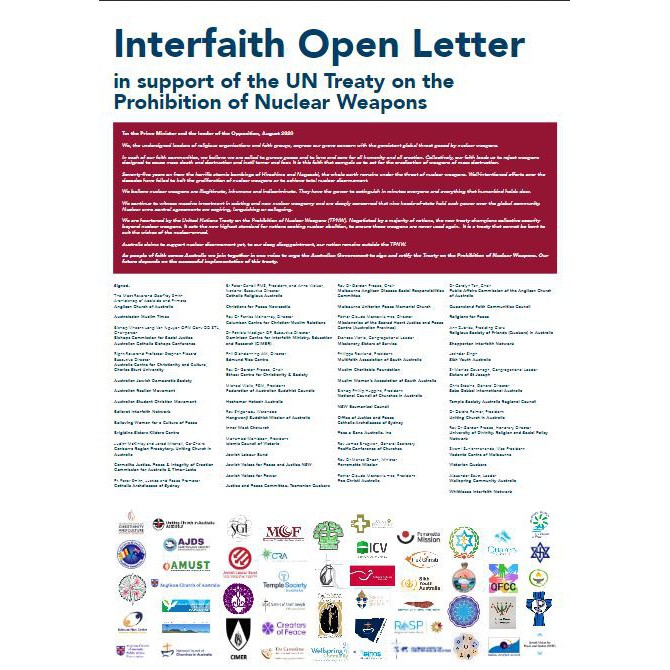 Interfaith Open Letter - UN Treaty on Prohibition of Nuclear Weapons